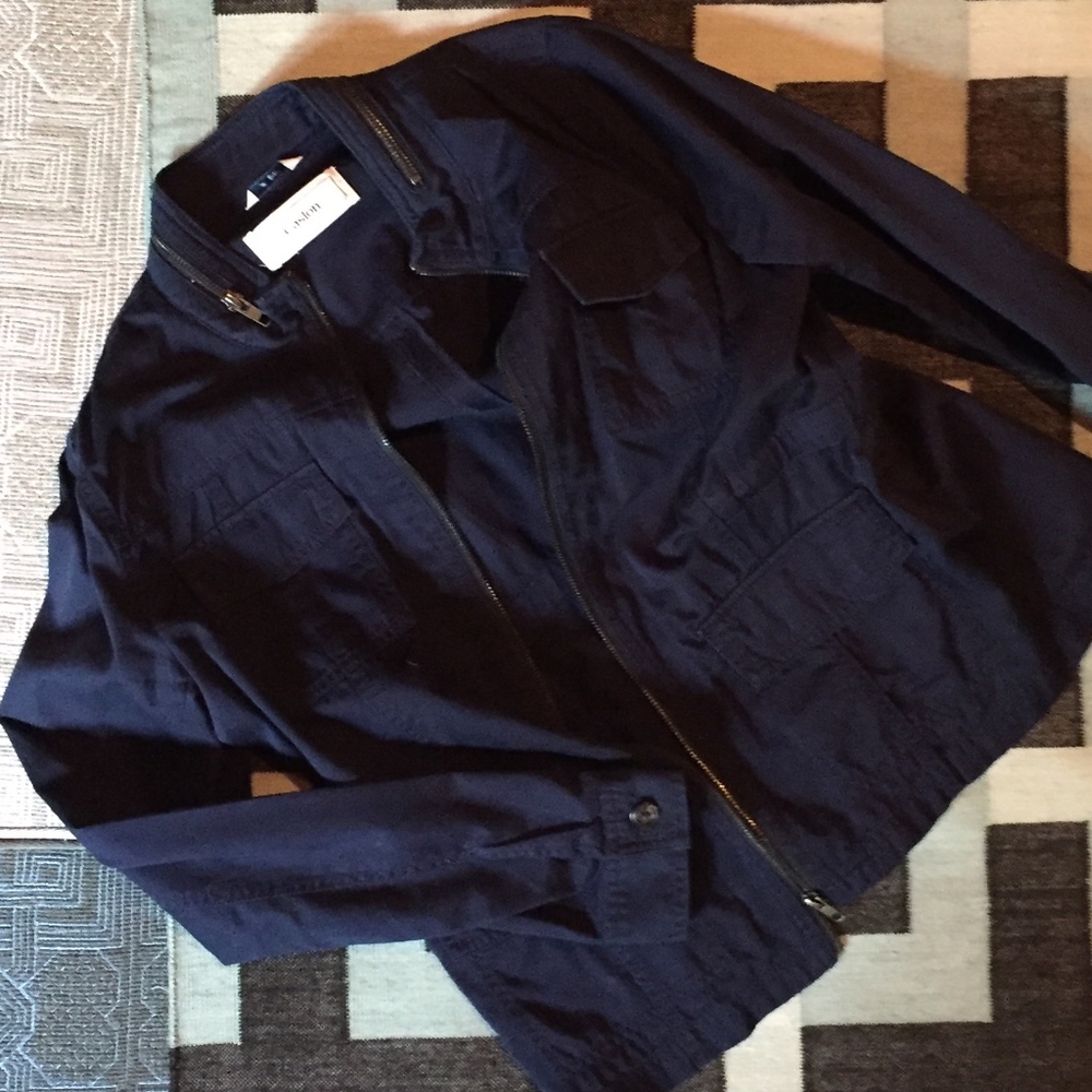 Navy Blue Utility Bomber Jacket Like New